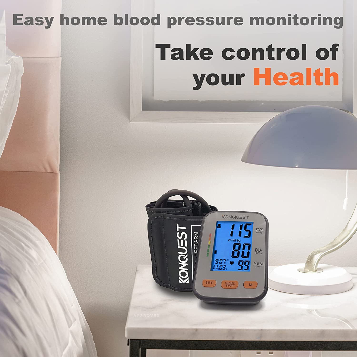 Konquest Kbp-2910w Automatic Wrist Blood Pressure Monitor - Accurate - Adjustable Cuff, Large Screen Display - Portable Case - Irregular Heartbeat