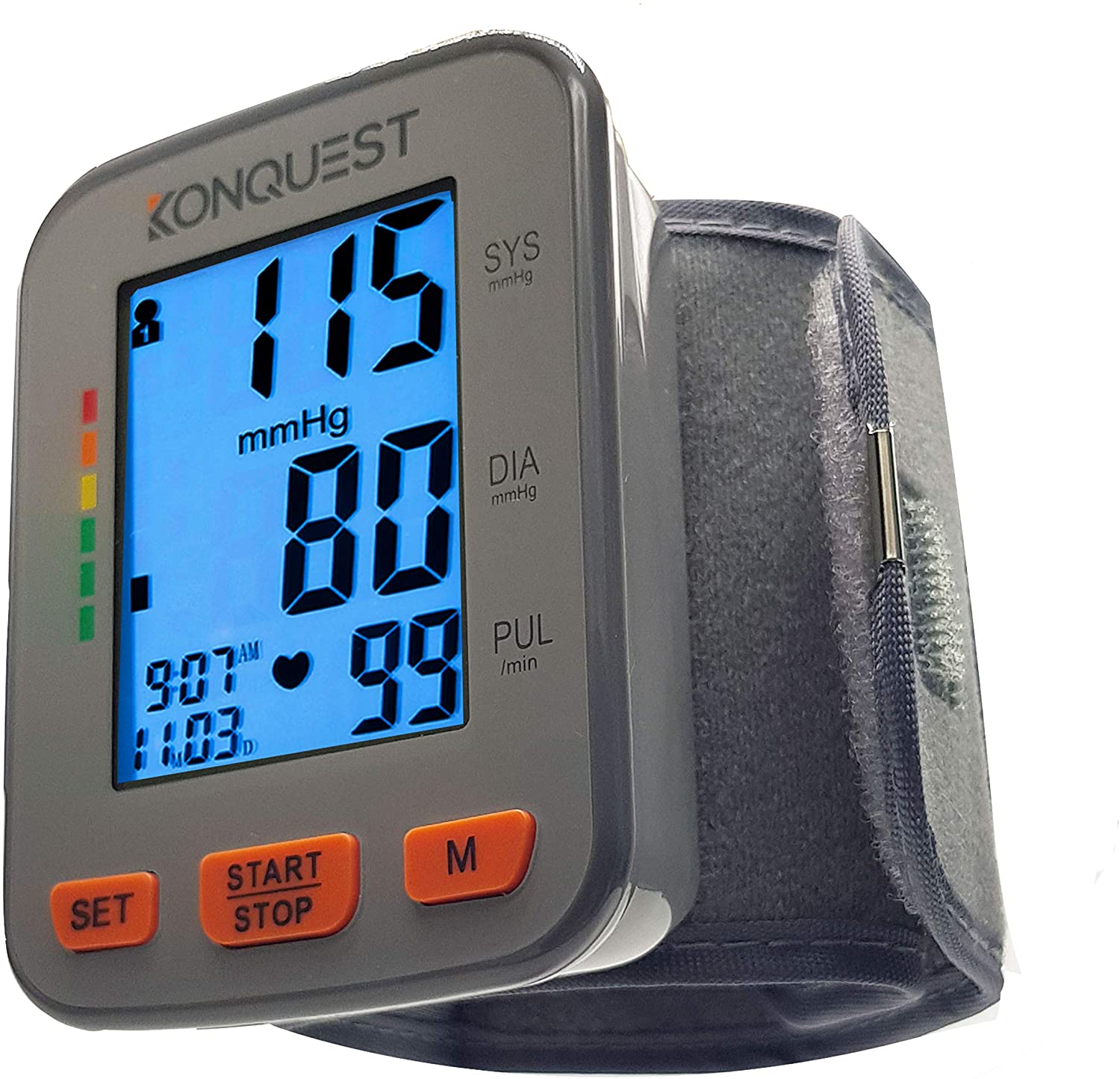 Konquest Wrist Blood Pressure Monitor Tested W/Storage Case and Batteries